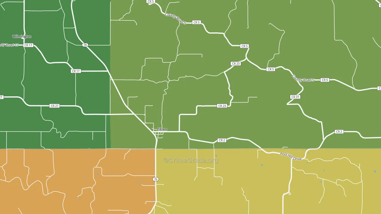 Eitzen, MN Map of Vandalism Rates