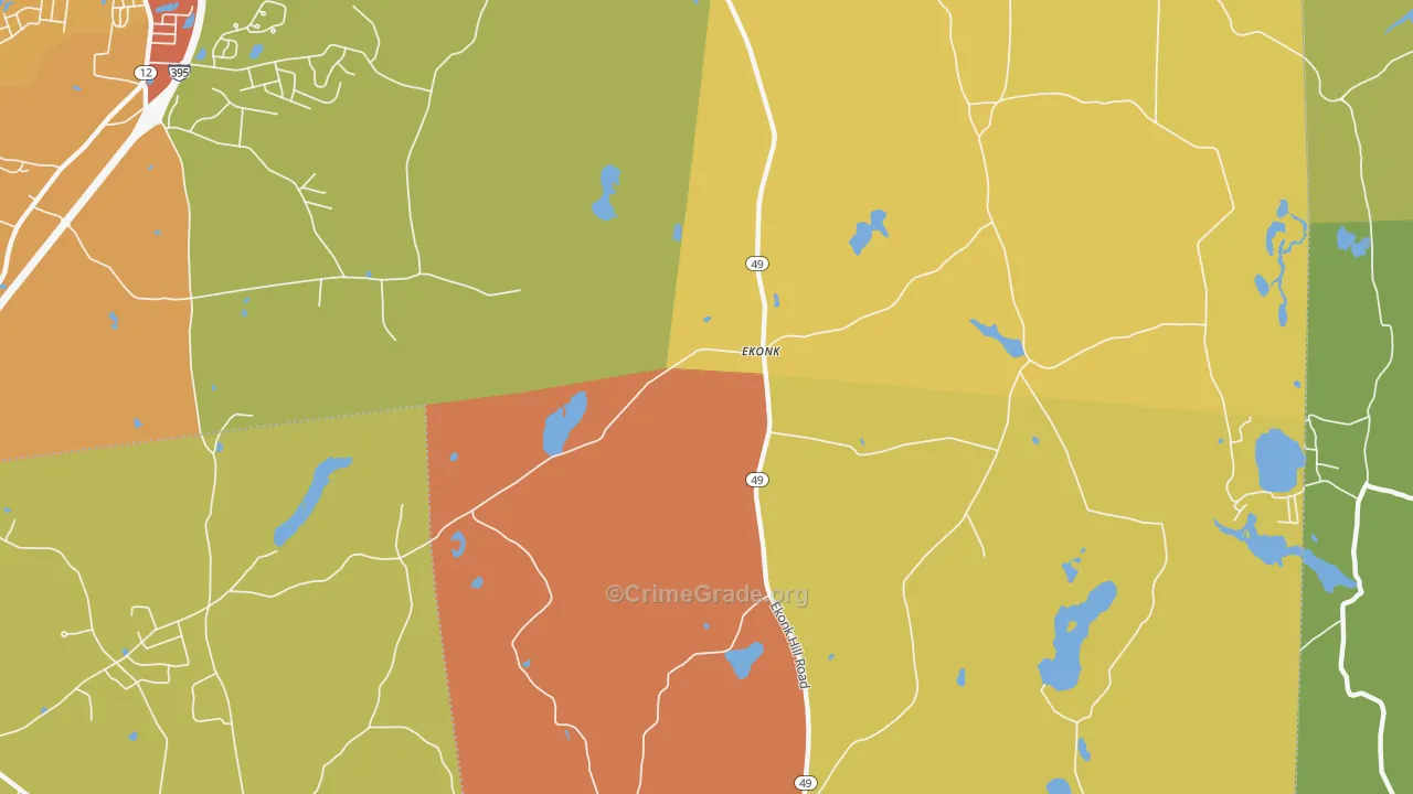 Ekonk, CT Map of Vandalism Rates