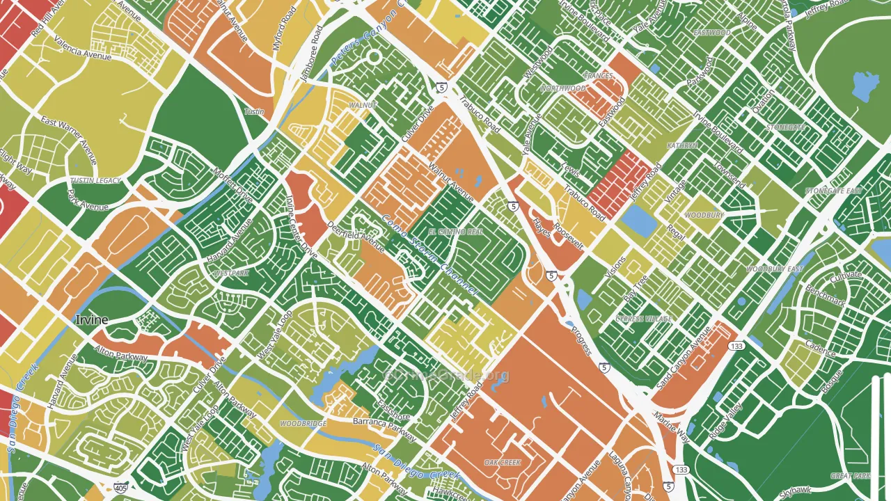 El Camino Real, Irvine, CA Map of Vandalism Rates