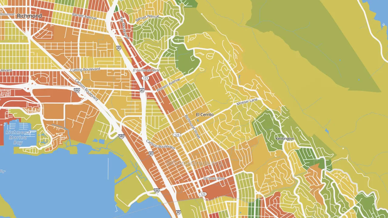 El Cerrito, CA Map of Vandalism Rates