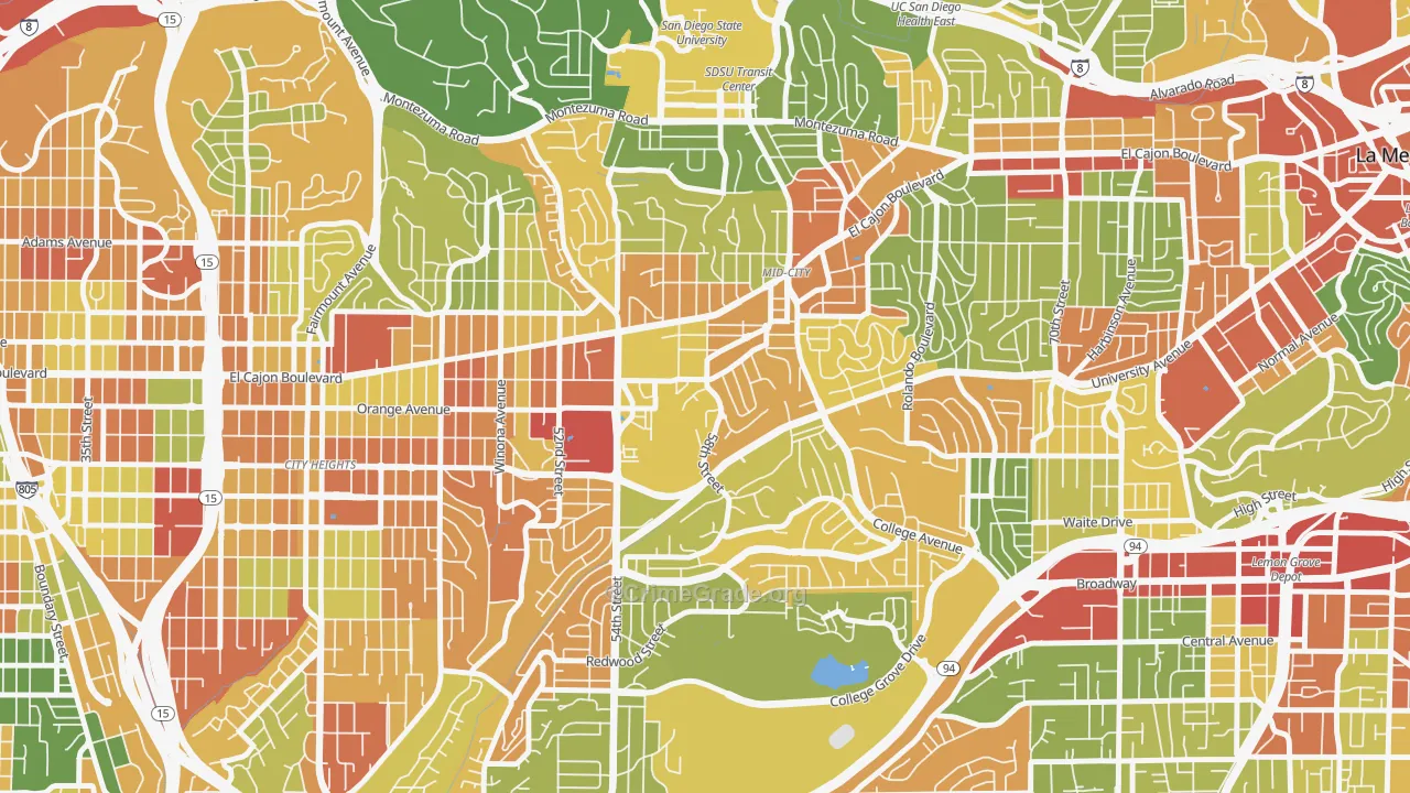El Cerritos, San Diego, CA Map of Vandalism Rates