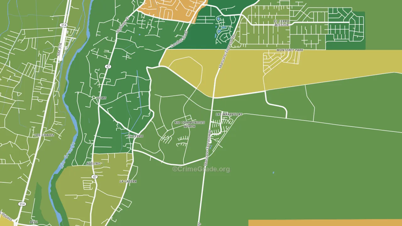 El Cerro, NM Map of Vandalism Rates