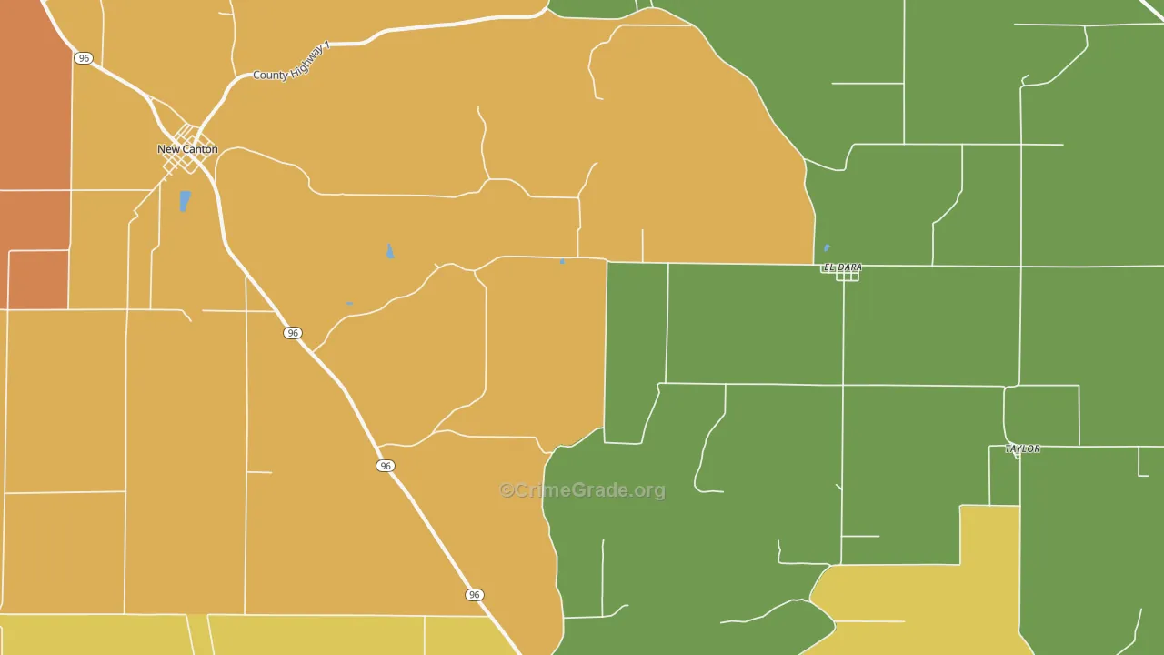 El Dara, IL Map of Vandalism Rates