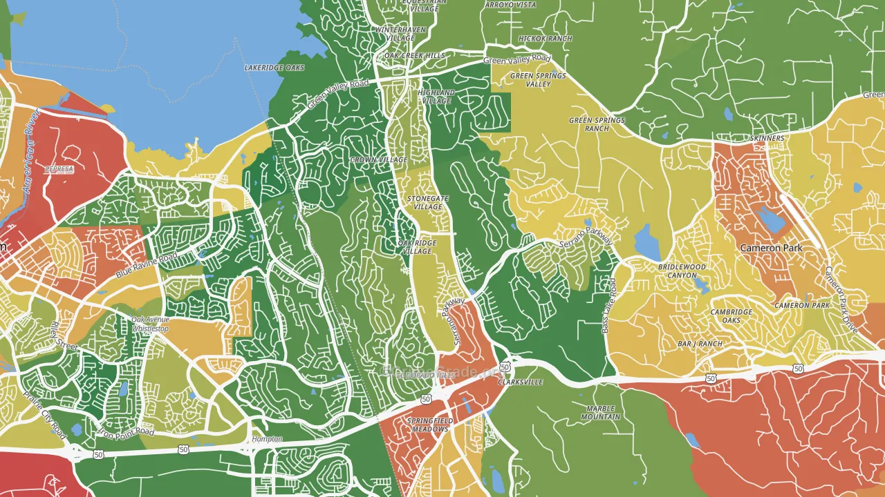 El Dorado Hills, CA Map of Vandalism Rates