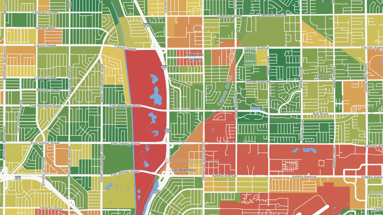 El Dorado Park, Long Beach, CA Map of Vandalism Rates