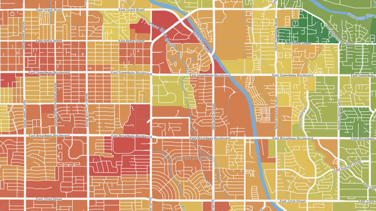 El Gheko, Tucson, AZ Map of Vandalism Rates