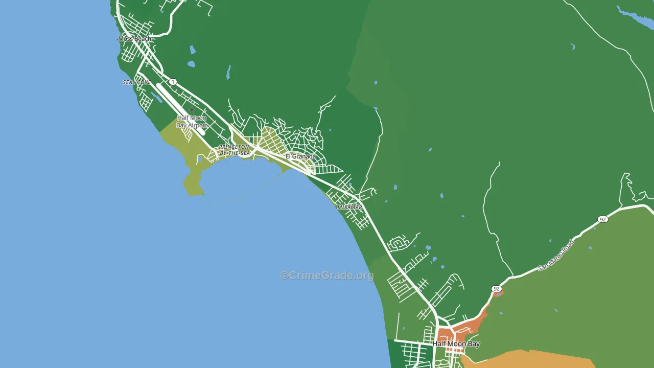 El Granada, CA Map of Vandalism Rates