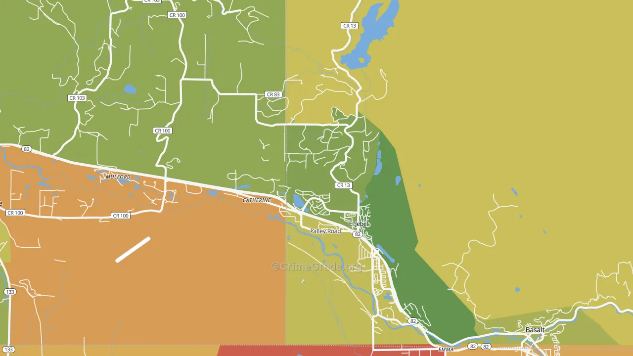 El Jebel, CO Map of Vandalism Rates