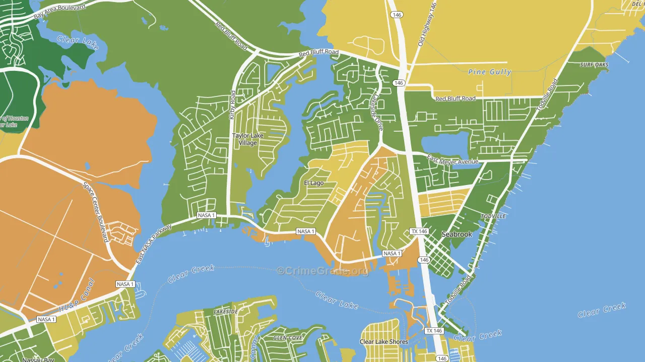 El Lago, TX Map of Vandalism Rates