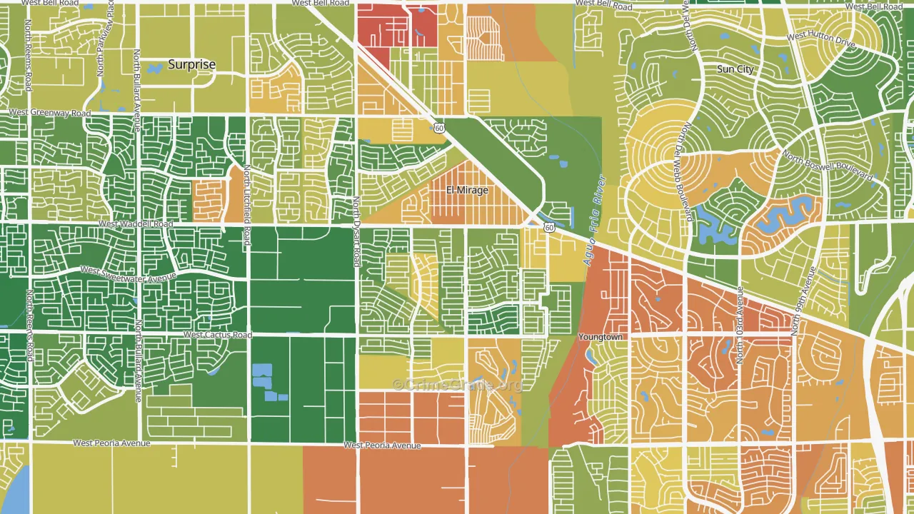 El Mirage, AZ Map of Vandalism Rates