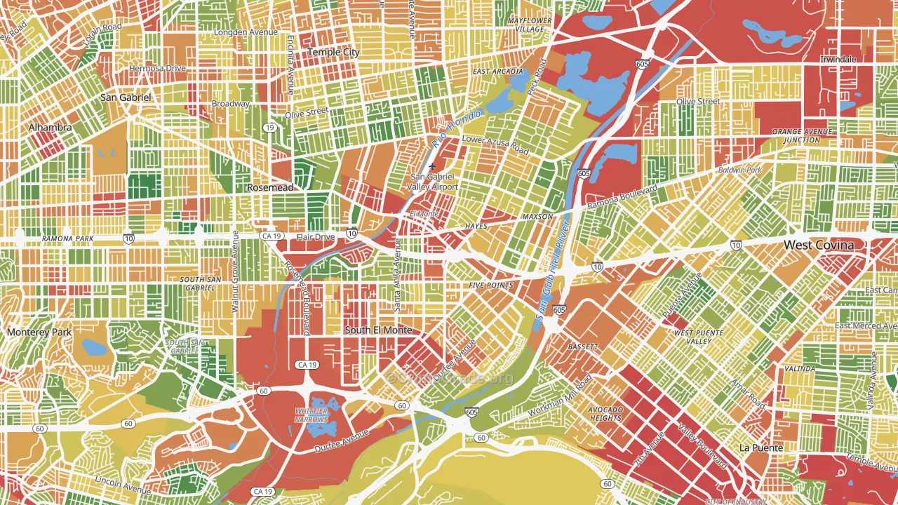 El Monte, CA Map of Vandalism Rates