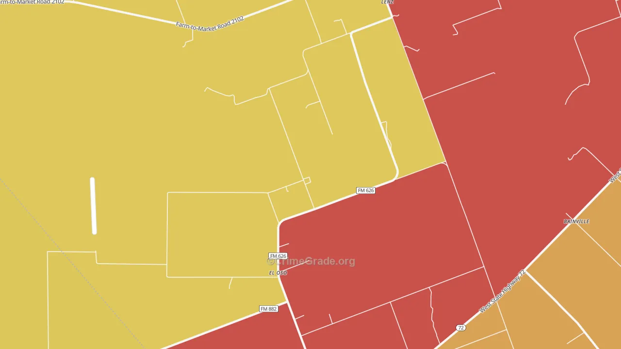 El Oso, TX Map of Vandalism Rates