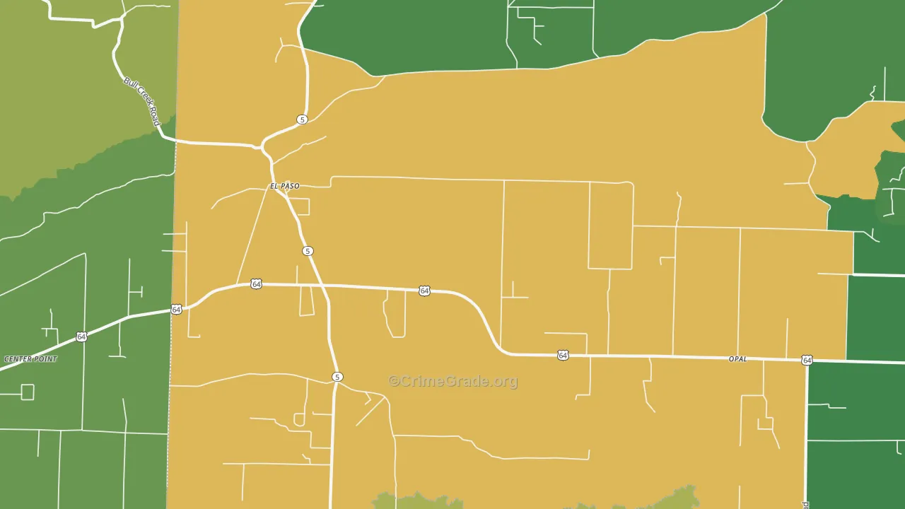 El Paso, AR Map of Vandalism Rates