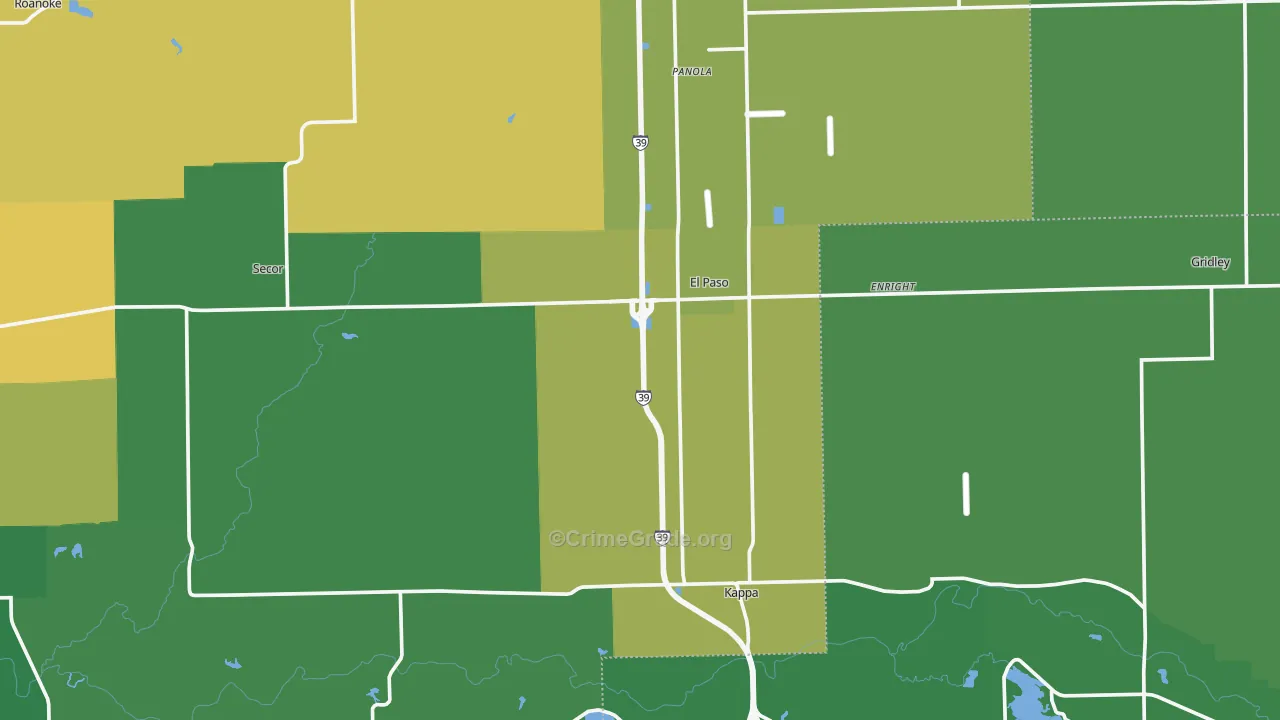 El Paso, IL Map of Vandalism Rates