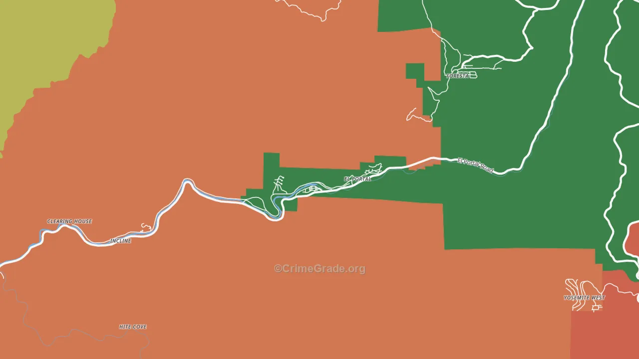 El Portal, CA Map of Vandalism Rates