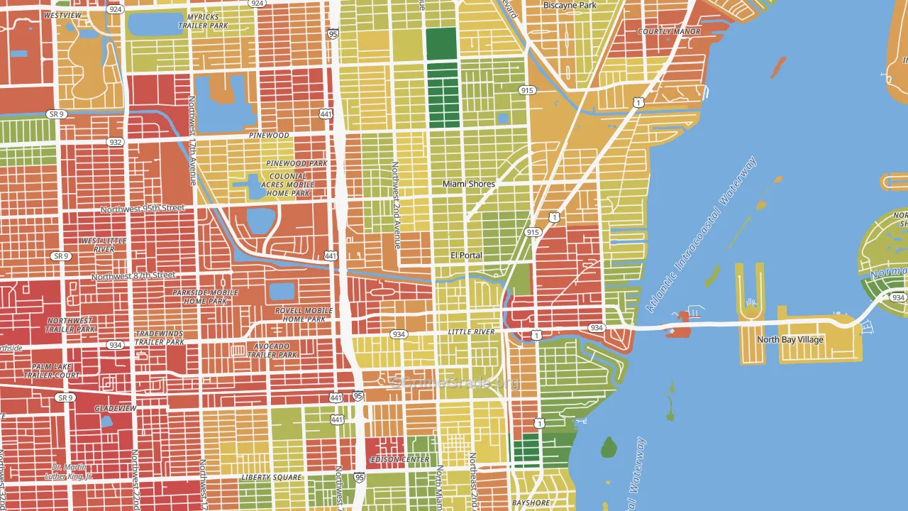 El Portal, FL Map of Vandalism Rates