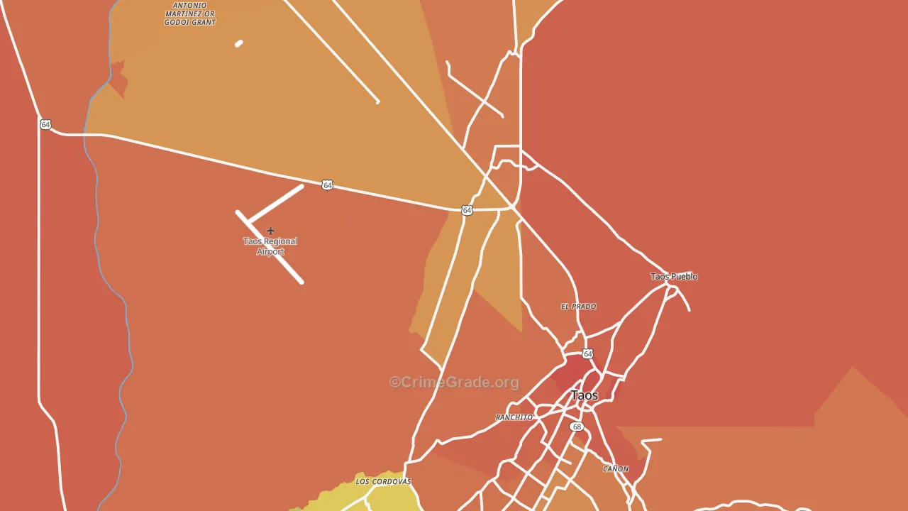 El Prado, NM Map of Vandalism Rates