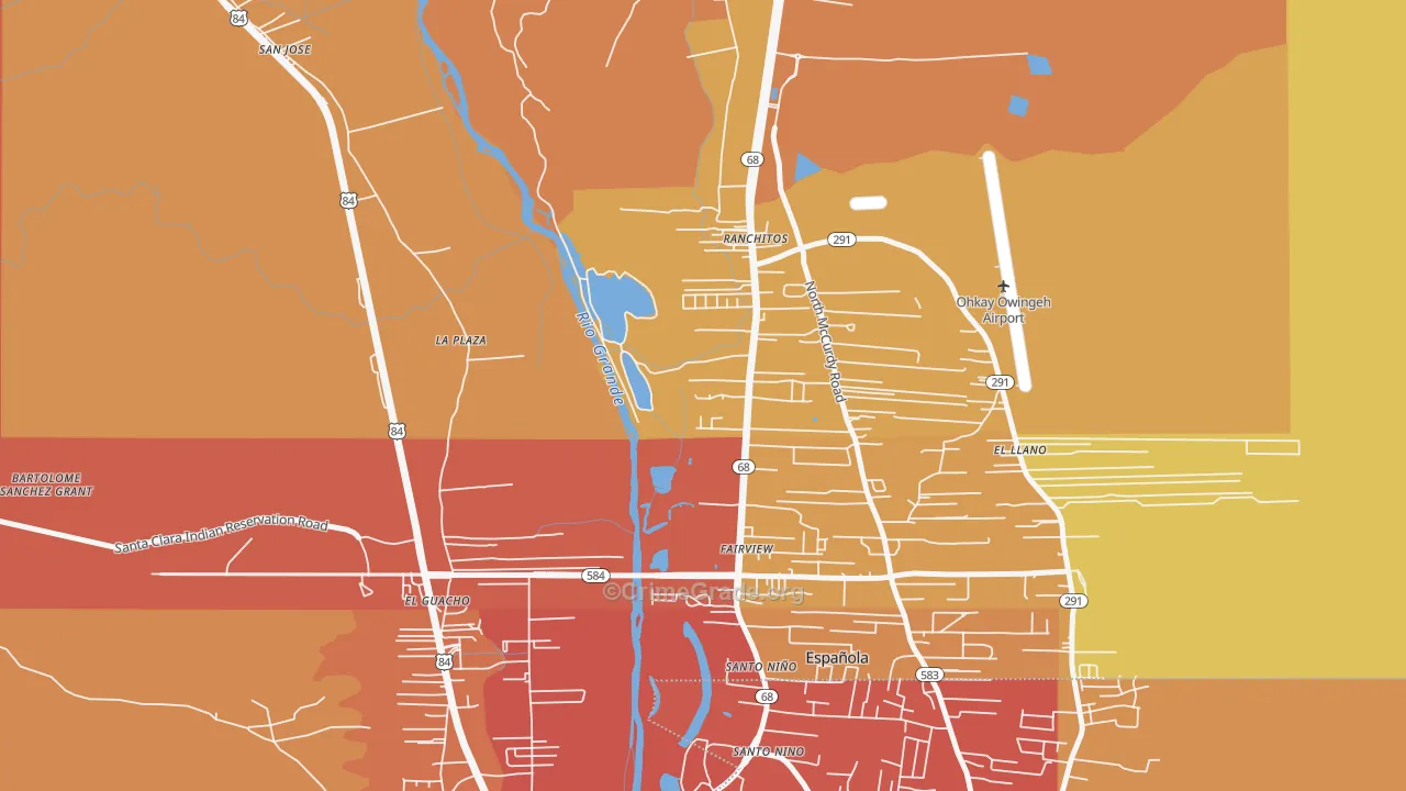 El Rancho, NM Map of Vandalism Rates