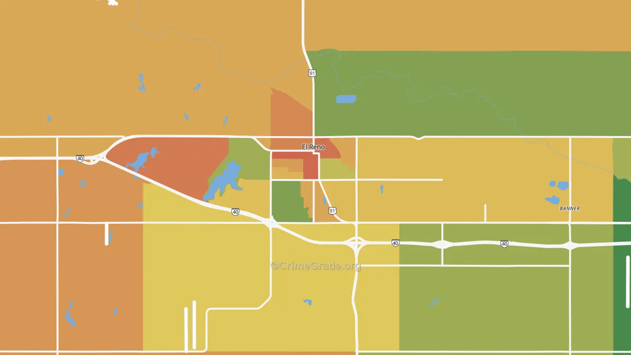 El Reno, OK Map of Vandalism Rates