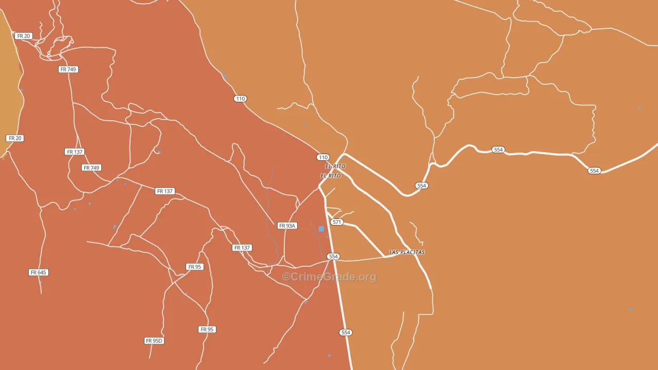 El Rito, NM Map of Vandalism Rates