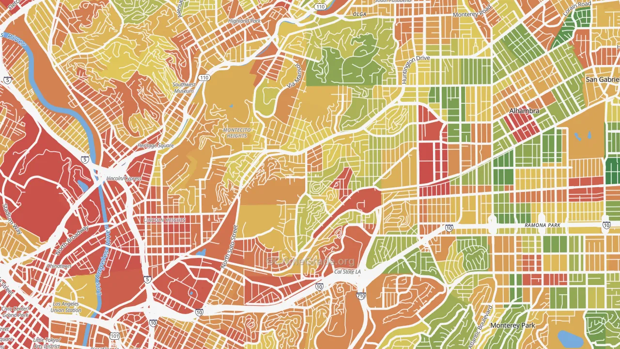 El Sereno, Los Angeles, CA Map of Vandalism Rates