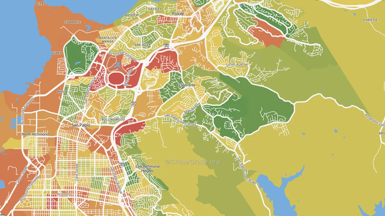 El Sobrante, CA Map of Vandalism Rates