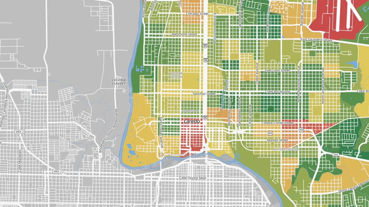 El Trece, Laredo, TX Map of Vandalism Rates