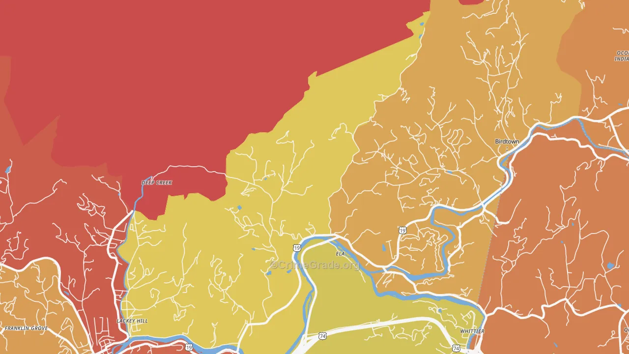 Ela, NC Map of Vandalism Rates