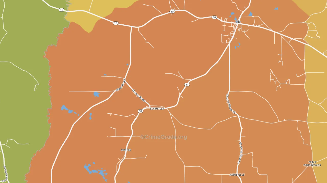 Elamville, AL Map of Vandalism Rates