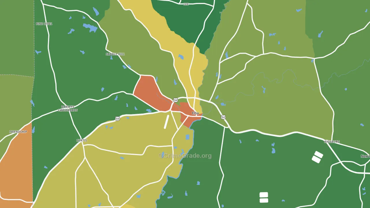 Elba, AL Map of Vandalism Rates