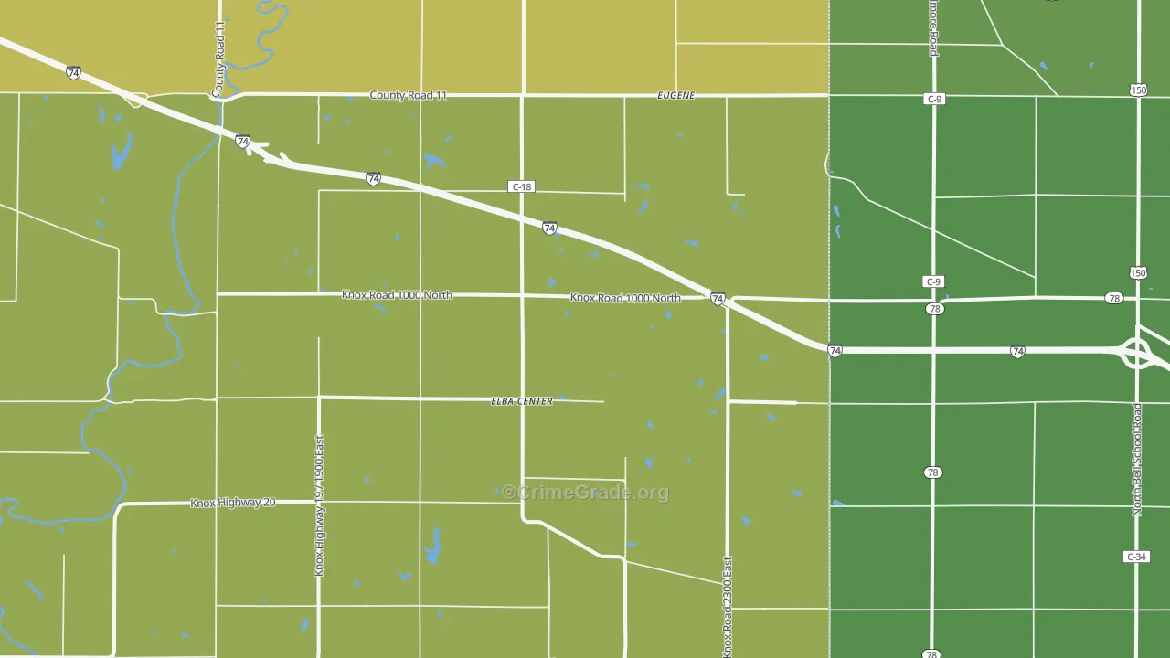Elba Center, IL Map of Vandalism Rates