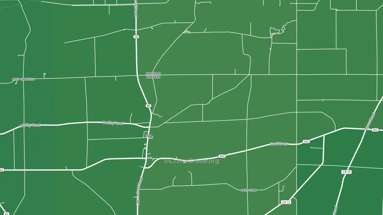 Elba, NY Map of Vandalism Rates