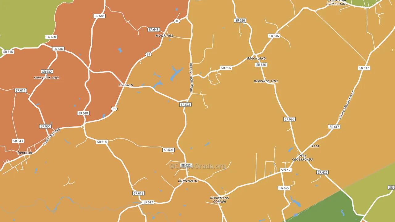 Elberon, VA Map of Vandalism Rates