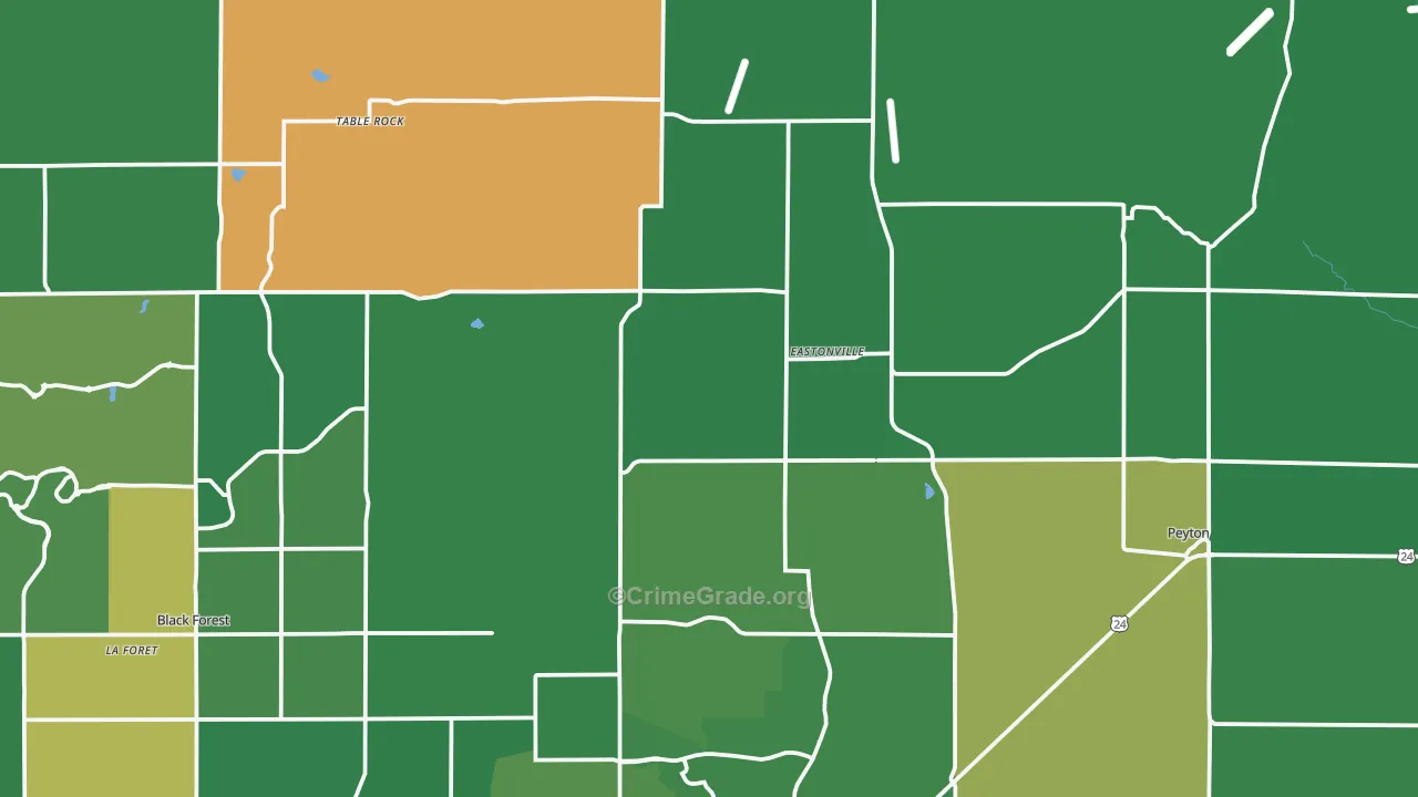 Elbert, CO Map of Vandalism Rates