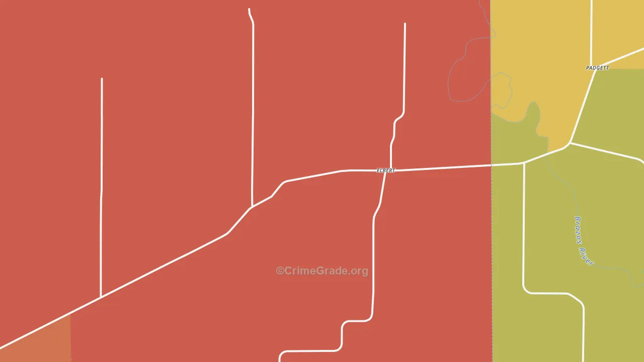 Elbert, TX Map of Vandalism Rates