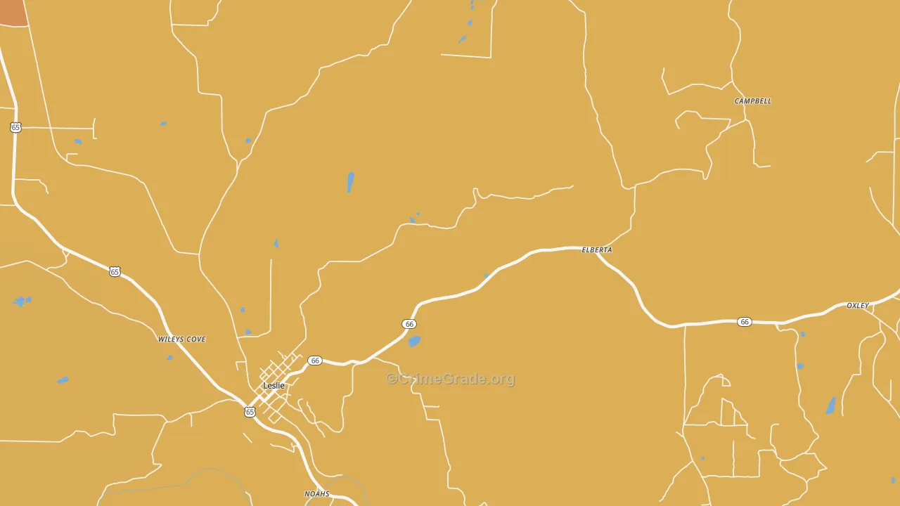 Elberta, AR Map of Vandalism Rates