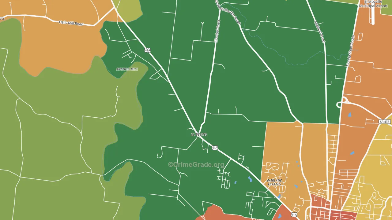 Elbethel, TN Map of Vandalism Rates