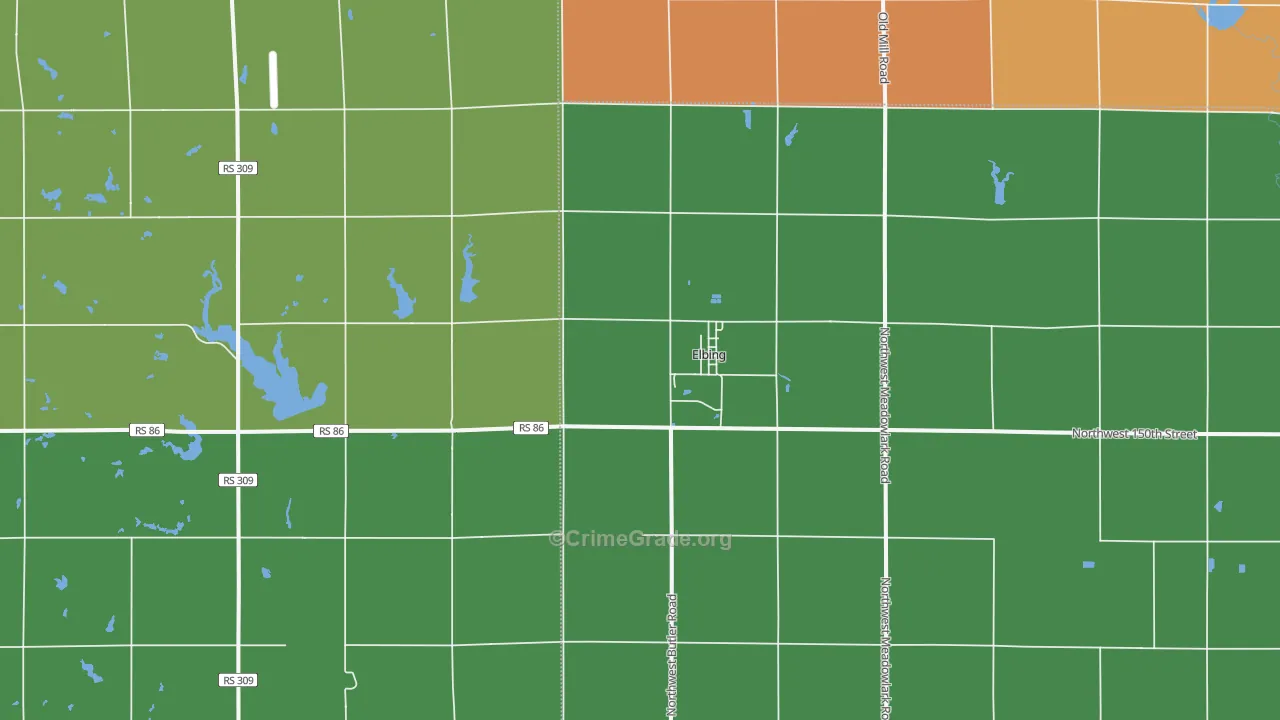 Elbing, KS Map of Vandalism Rates
