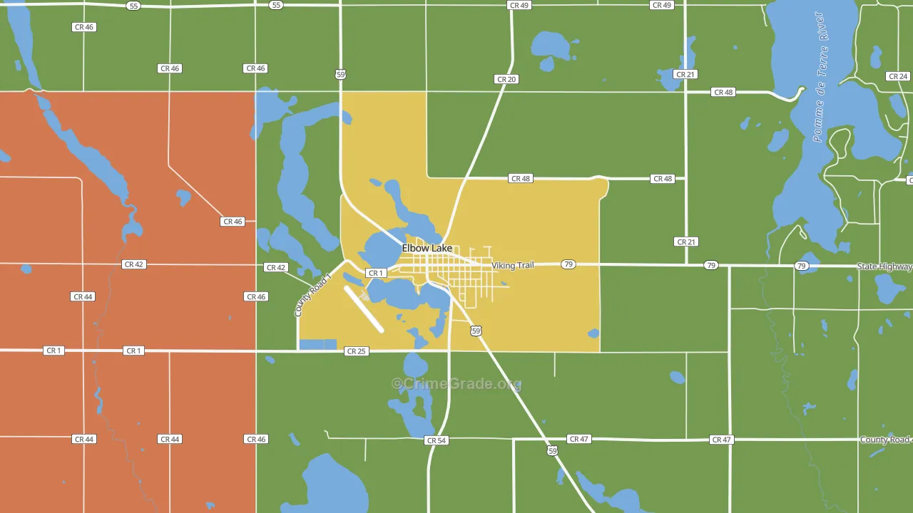 Elbow Lake, MN Map of Vandalism Rates