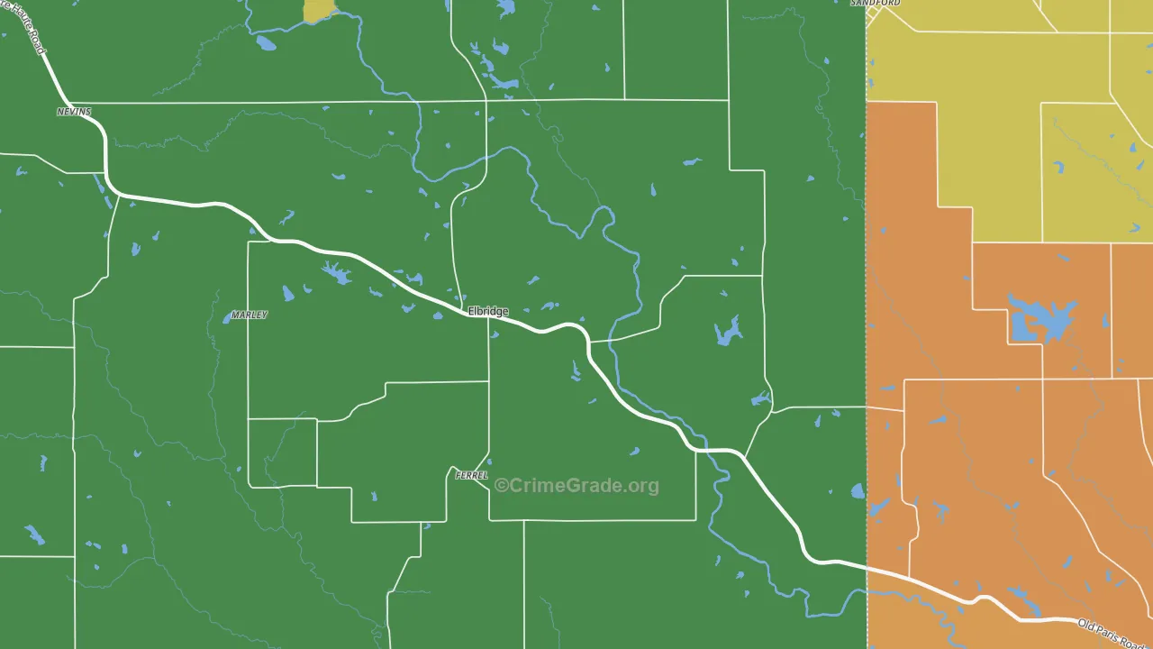 Elbridge, IL Map of Vandalism Rates