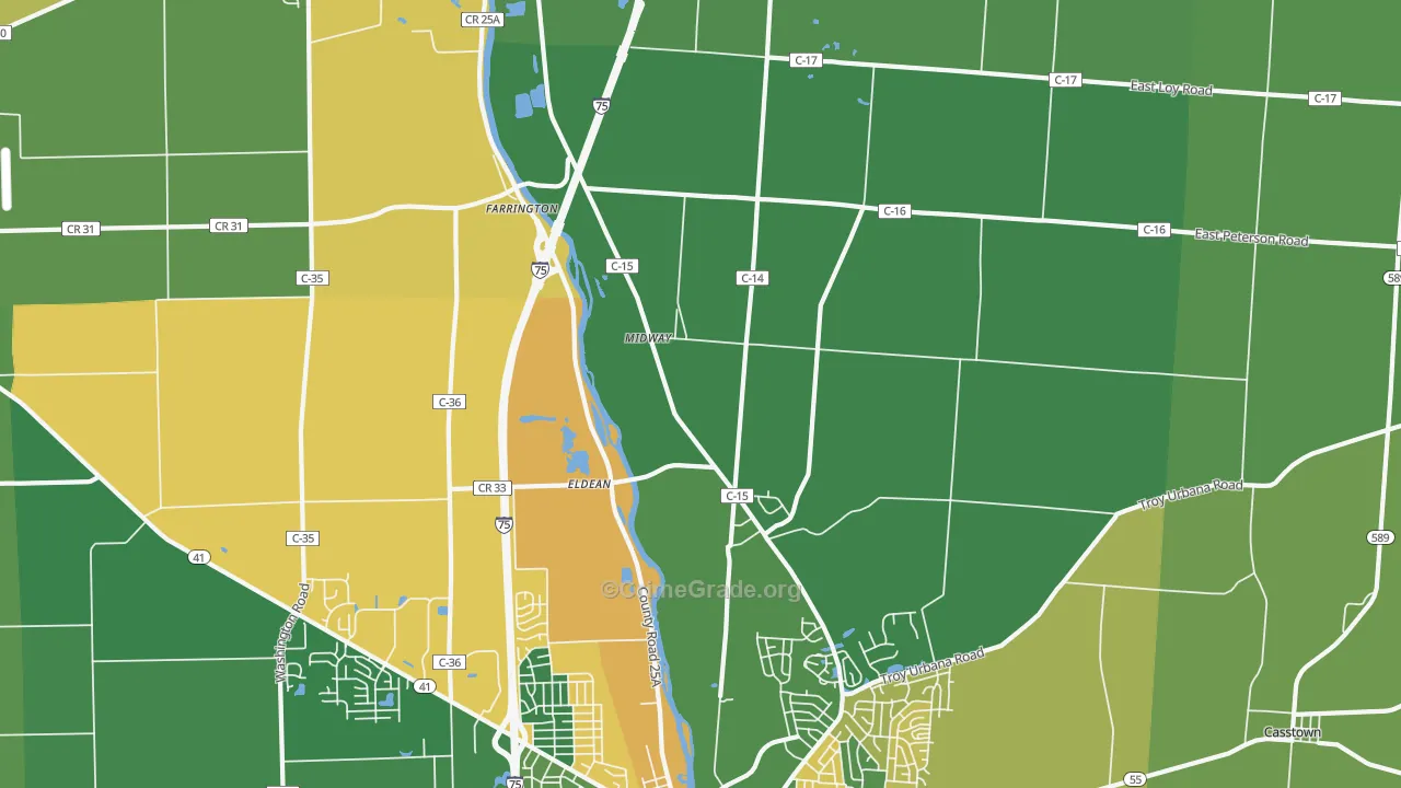 Eldean, OH Map of Vandalism Rates
