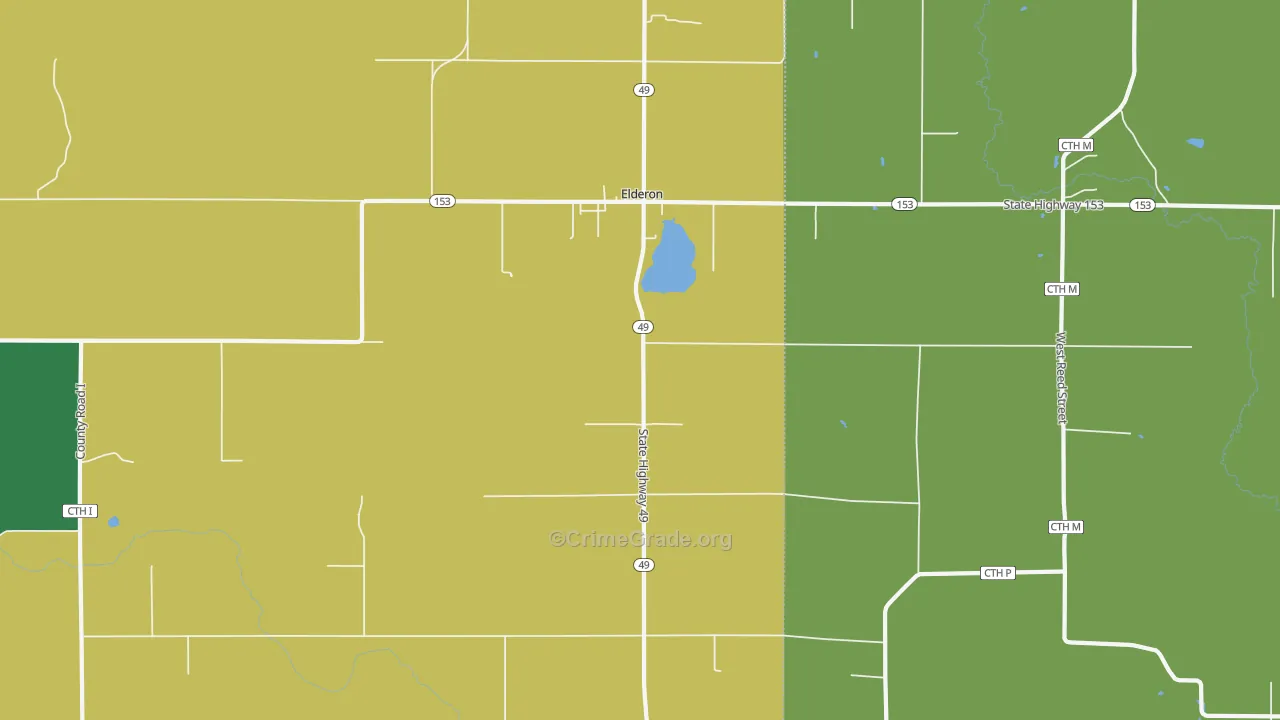 Elderon, WI Map of Vandalism Rates