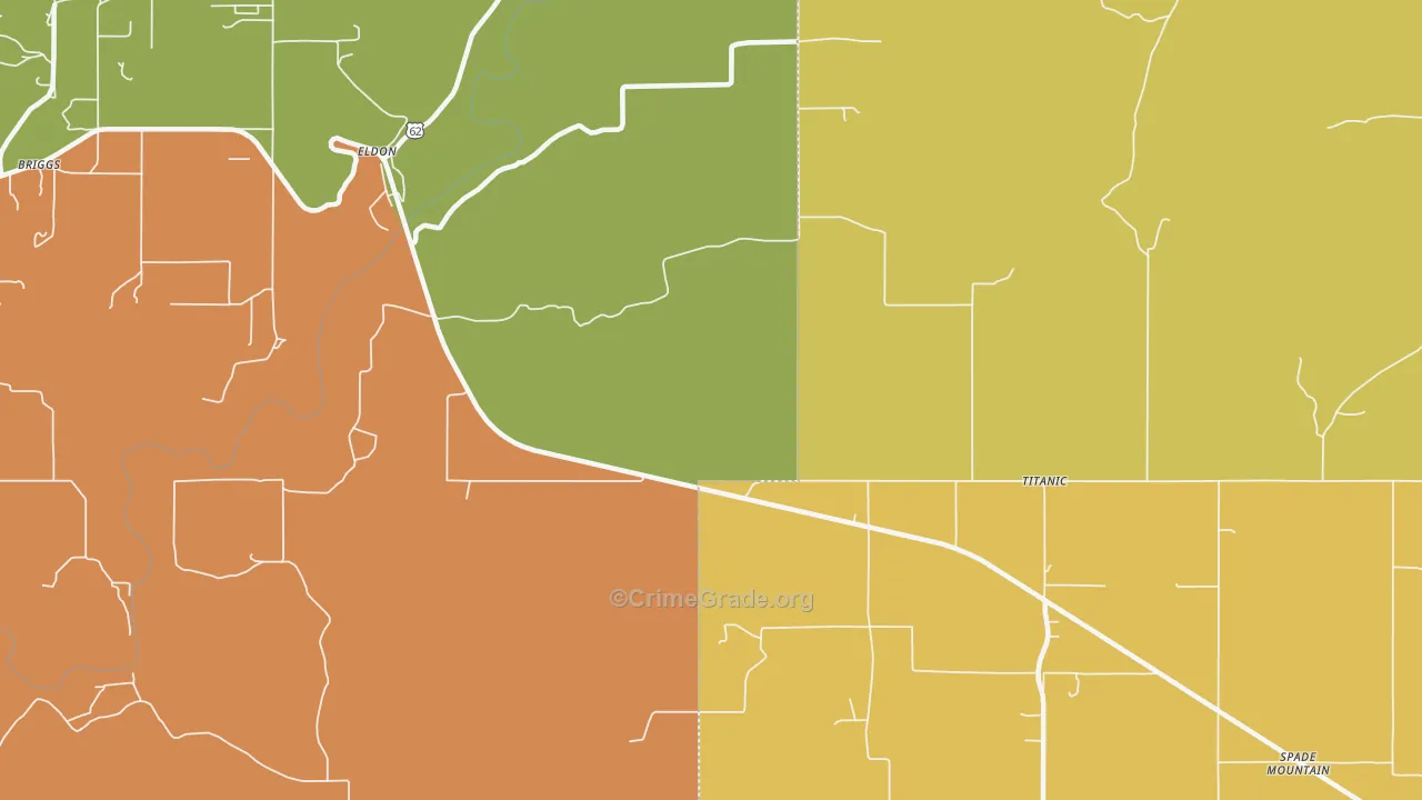 Eldon, OK Map of Vandalism Rates