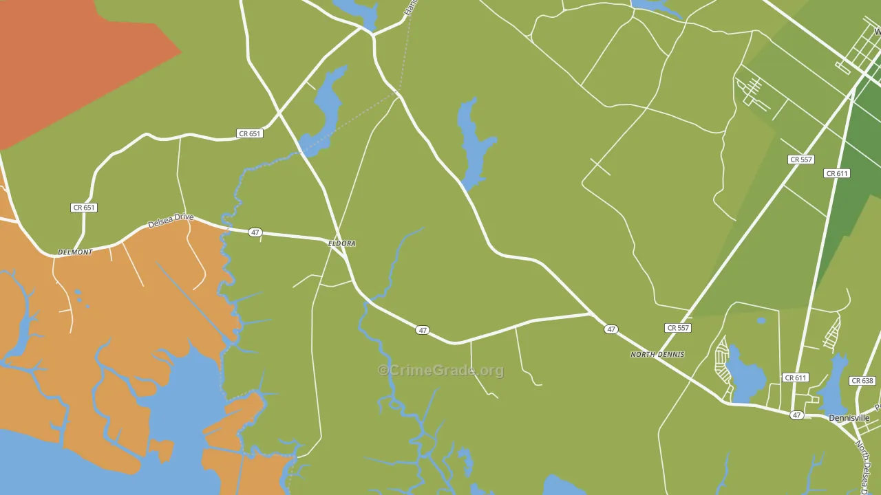 Eldora, NJ Map of Vandalism Rates