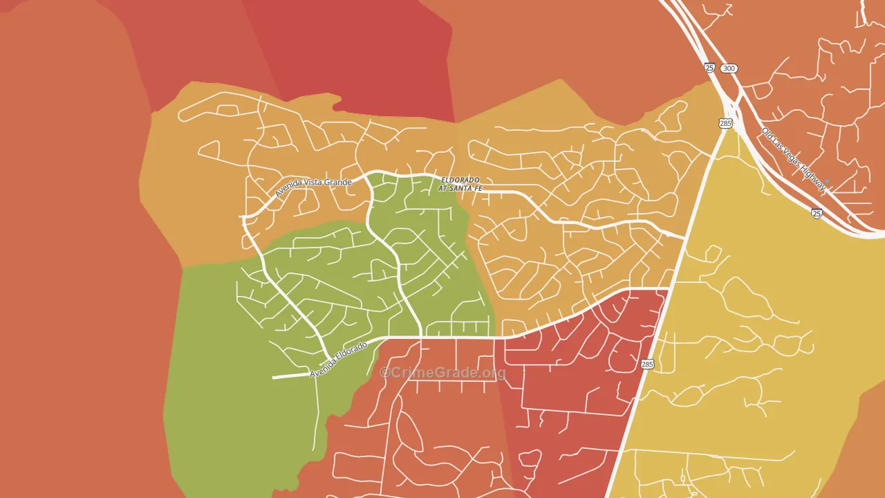 Eldorado at Santa Fe, NM Map of Vandalism Rates