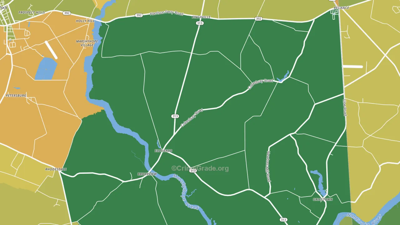 Eldorado, MD Map of Vandalism Rates