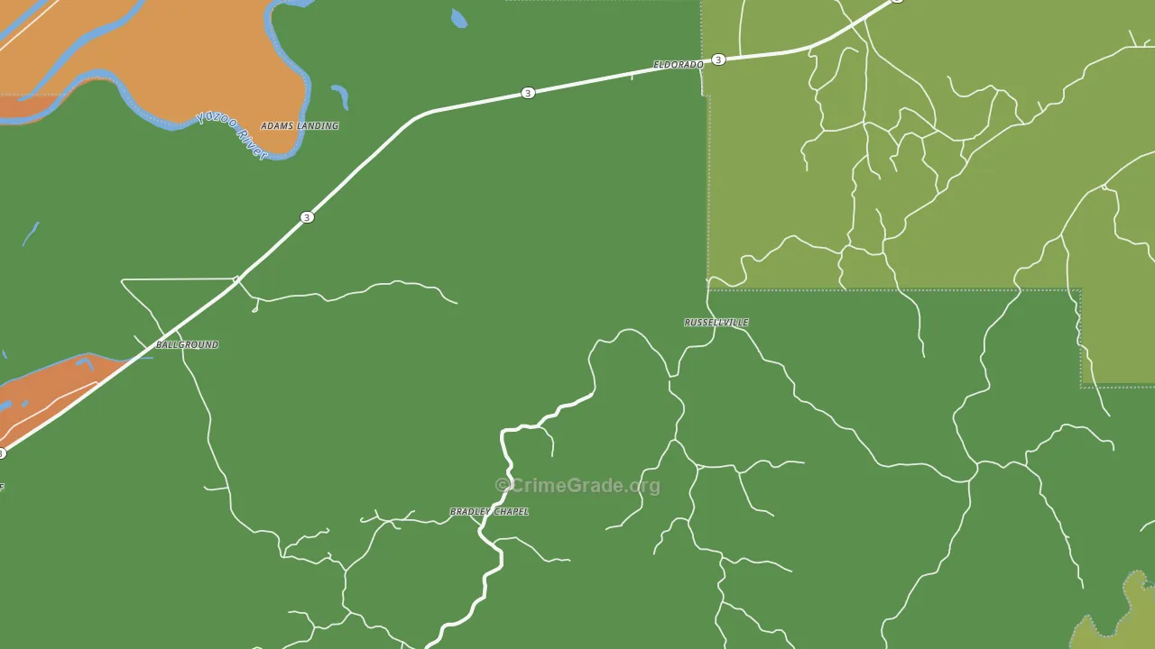 Eldorado, MS Map of Vandalism Rates