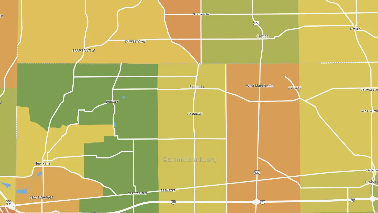 Eldorado, OH Map of Vandalism Rates