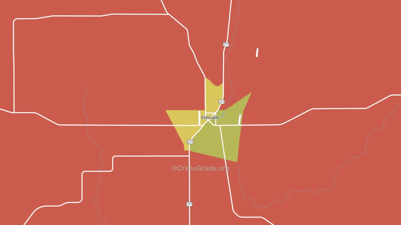 Eldorado, TX Map of Vandalism Rates