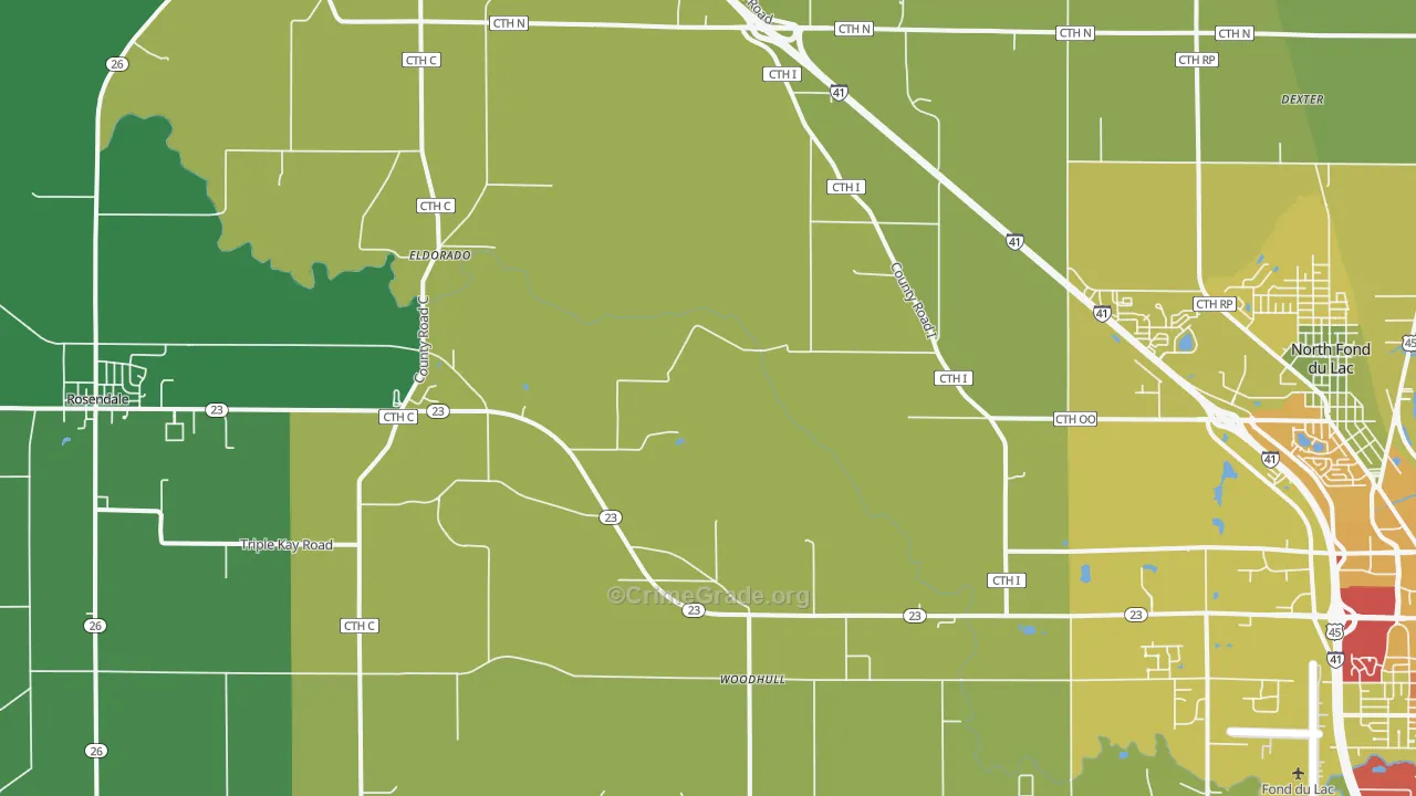 Eldorado, WI Map of Vandalism Rates